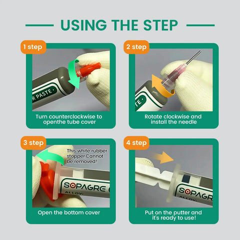 Instructions for using Top Shelf Lead Free Solder Paste For Phone Repair in push tube format for easy application.