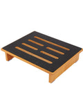 One Step Stool For Adults With No Slip Rubber Surface Indoor Outdoor Wooden Stool For Seniors 450 Pound Capacity Ideal For Kitchen Bathroom Bedside Support Natural Finish