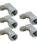 Super Strong 5 Pack Of Three Eighth Inch Hydraulic Fittings With 90 Degree Elbow Design Made From Durable Stainless Steel Rust Proof Perfect For Mechanic Shops And Heavy Equipment Maintenance For Tough Daily Use And Repairs, 3/8 inch stainless steel JIC elbow fittings
