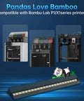 BIQU Panda Lux LED Light Strip Upgrade Kit for Bambu Lab P1S P1P X1C X1E shown with printer compatibility display