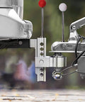 Two Pack Tall Adjustable Magnetic Trailer Alignment Kit With Extendable Poles for Boat Trailers, RVs shown in use.