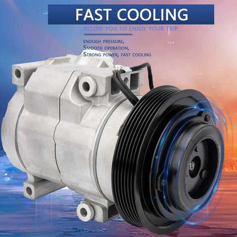 Heavy Duty AC Compressor For 2005 To 07 Honda Odyssey Accord Pilot Crank Fits Acura MdX Tl OEM 38810RCCA01 CO 10736C close view