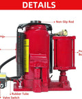 Beefy 20 Ton Bottle Jack With Manual Hand Pump And Air Hydraulic Lift For Auto And Truck Repair Heavy Duty Red Bottle Jack details
