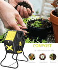 18.5 Gal Tumbling Compost Bin For Outdoor Gardens With BPA Free Materials Easy Turn Single Rotating Chamber