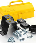 Ride Ready High Lift Jack Mount Kit With Two Heavy Duty Farm Jack Brackets and Protective Cover Caps with toolbox and hardware.