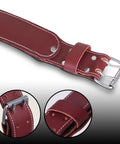 Heavy Duty Leather Work Belt With Padded Mesh Comfort And Adjustable Fit Two Point Five Inch Wide Tool Belt For Carpenters Electricians