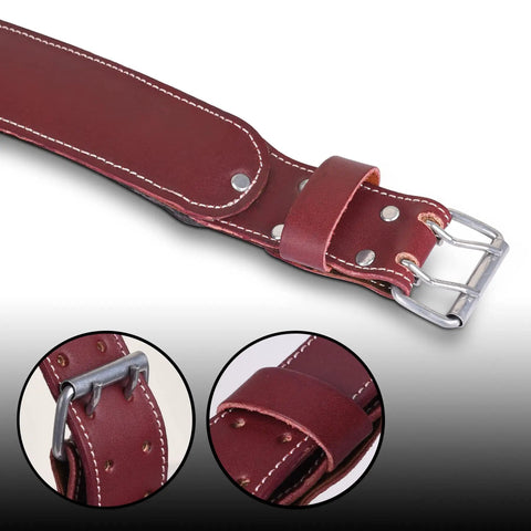 Heavy Duty Leather Work Belt With Padded Mesh Comfort And Adjustable Fit Two Point Five Inch Wide Tool Belt For Carpenters Electricians