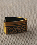 Top Notch Brass Habaki Collar Clip for Katana and Japanese swords, intricate design, locks tsuba, snug fit in saya.