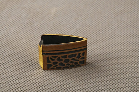Top Notch Brass Habaki Collar Clip for Katana and Japanese swords, intricate design, locks tsuba, snug fit in saya.