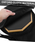 Road Ready Oxford Fabric Drum Storage Bag With Hella Tough Waterproof Seams For Packing Sticks Pedals And Percussion Gear On Long Haul Tours Or Weekend Campouts showing zipper and fabric interior.