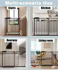 Multi-scenario use of Extra Wide Baby Gate 53 to 57.5 Inches Black Pressure Mounted No Drill Auto Close Gate for Stairs and Doorways