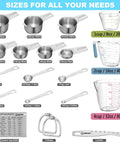 20 Piece Measuring Cups And Spoons Set For Cooking And Baking Gadgets Includes 7 Stainless Steel Cups 6 Spoons 3 Plastic Liquid Cups