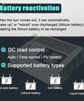 Slick 96V 45A MPPT Solar Charge Controller With Hella Efficient Lithium Battery Reactivation features DC load control and battery types.