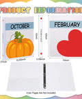 12 Pack 1 Inch 3 Ring Monthly Binder Set For Teachers with October pumpkin and February heart cover designs
