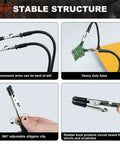 Helping Hands Soldering Station Kit With Four Flexible Arms and heavy-duty base, featuring 360° adjustable alligator clips.