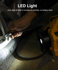 Cordless Tire Inflator Deflator With 160 PSI High Pressure Digital Gauge Auto Shut Off LED Light in use at night
