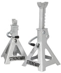 Beefy Aluminum Jack Stands Pair For Heavy Duty Lifts, 12,000 Pound Total Capacity, all-aluminum construction, side view