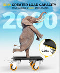Heavy Duty Furniture Dolly Featuring Silent Smooth Rollers And Slick Floor Friendly Plate For Zero Sweat Moving Couches Or Pianos Up To Two Thousand Pounds Solid Carbon Steel Platform with elephant.