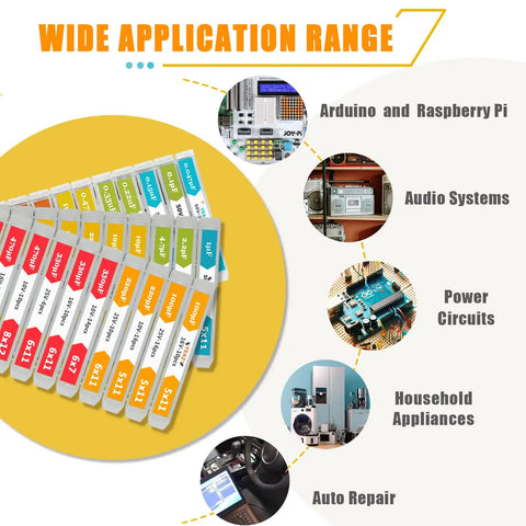 All In One Capacitor Kit With 608 Pieces And 30 Values From 0.047uF To 680uF, application range including Arduino, audio, power, appliances, auto repair