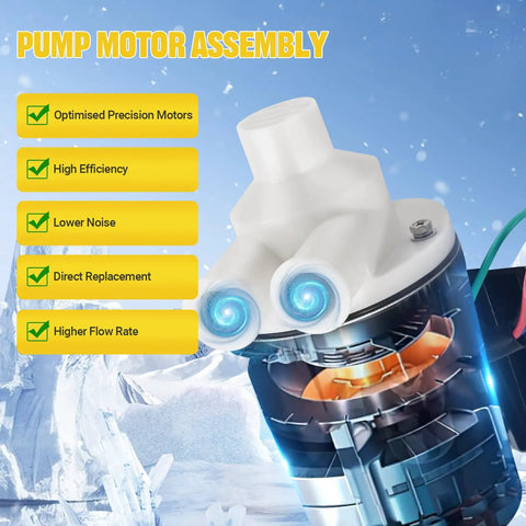 Water Pump Motor Assembly Replacement For Commercial Ice Machines Fits KM 320 KM 900 120V 60Hz 10 Watts 0.4 Amps PA0613 APTA92P10WD1 Easy Install And Durable Performance white ABS pump motor assembly for ice maker replacement