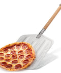 Pizza peel PRO with wooden handle and perforated metal blade for XL 12-inch pizzas
