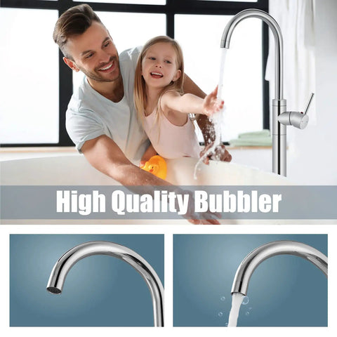 Freestanding Tub Faucet Chrome Floor Mount Tub Filler With Single Lever Brass Mixer Tap And Tub Spout No Handheld Spray
