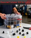 2080Piece Auto Retainer Clips Kit With Fastener Pliers And Trim Removal Tools in organizer box on table