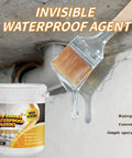 No Sweat Waterproof Adhesive And Invisible Anti Leakage Coating Featuring Built In Brush For Roofs Walls And Floors Dries Clear drizzling from brush on wall