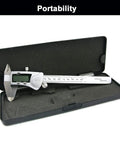 Digital Caliper Measuring Tool 6 Inch Stainless Steel IP54 Waterproof Electronic Caliper with Large LCD Display in Case