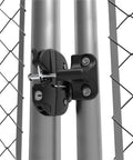 Heavy Duty Chain Link Fence Gate Latch For Round Posts With External Access Button, adjustable design on fence post