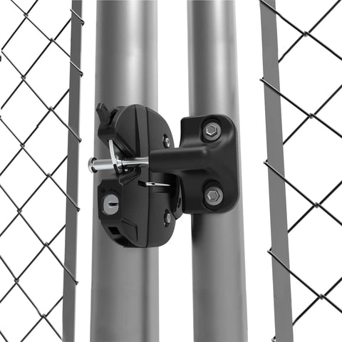 Heavy Duty Chain Link Fence Gate Latch For Round Posts With External Access Button, adjustable design on fence post