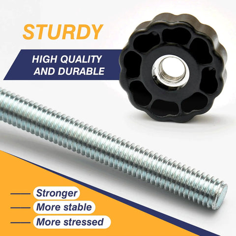 Drop Dead Solid 8mm Threaded Spindle Rods Baby And Pet Gate Replacement Parts No Hassle Swap Universal Fit Heavy Duty metal spindle and knob.