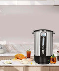 Commercial Coffee Urn 50 Cup 12L Stainless Steel Heavy Duty Coffee Maker on countertop for catering gigs, events, offices.