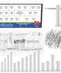 51-Piece Clevis Pins Set With 18 Sizes Flat Head Single Hole Zinc White Link Hinge Pins For Furniture, Hardware And DIY Projects