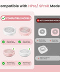 Diagram showing compatible HPro and SProR nail dust collectors with 5 Pack Nail Dust Collector Filters compatible models.