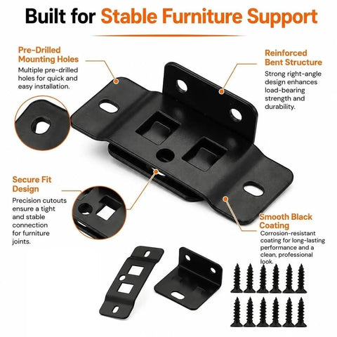 10 Pack L Shape Stainless Steel Right Angle Corner Brackets With Screws Interlocking Hidden Furniture Connectors