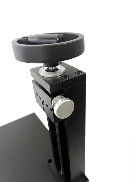 Roughness Measurement Platform For Surface Roughness Tester KR210 KR220 Durable Metal Test Stand With Adjustable Column Lift Portable High Precision Platform For Surface Roughness Gauges And Meters, black metal stand close-up