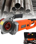Heavy Duty Handheld Electric Pipe Threader With Beefy 2300 Watt Motor And Four Quick Swap Dies for tubing work.