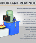 Hydraulic unit and safety instructions for Heavy Duty 2200 Lbs Electric Hydraulic Lift Platform with Wall Mount Freight Elevator