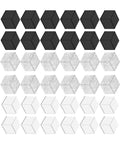 Twelve Pack Hexagonal Foam Soundproof Wall Panels Boost Your Home Theater Or Recording Studio With Sleek Design Block Echo For A Smooth Vibe And Crystal Clear Audio Game Changer Daily, showcasing black, gray, and white hexagonal tiles.