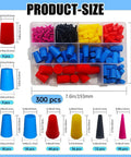 Ugrandf 300 Pcs High Temp Silicone Tapered Masking Plugs Kit For Powder Coating And Painting Seals Like A Champ Without Melting Or Deforming., assorted silicone tapered plugs in storage box, 300-piece set