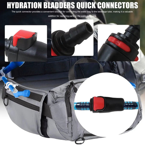 Two-Pack Hydration System Quick Disconnects for One Quarter Inch Drink Tubing on outdoor gear