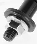 Seamless Rear Tailgate Latch Striker Bolt Kit For Pickup Trucks, Heavy Duty Plastic Bushing Stop Bumper Prevents Loosening Detachment Easy Install Boost Stability And Smooth Operation Upgrade Your Truck Today With Rock Solid Reliability close-up black threaded bolt and silver washer