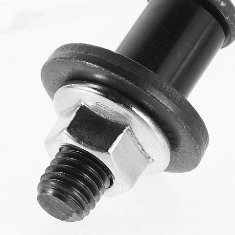 Seamless Rear Tailgate Latch Striker Bolt Kit For Pickup Trucks, Heavy Duty Plastic Bushing Stop Bumper Prevents Loosening Detachment Easy Install Boost Stability And Smooth Operation Upgrade Your Truck Today With Rock Solid Reliability close-up black threaded bolt and silver washer