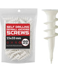 100 Pcs Plastic Self Drilling Drywall Anchors And Tapping Screws Kit For Gypsum Board Hollow Wall Anchors 15x33mm nylon ribbed anchor pack