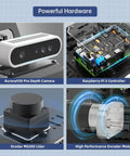 Robot Car Kit With ChatGPT Vision AI Lidar SLAM 3D Depth Camera Tank Chassis For Autonomous Driving And Mapping components