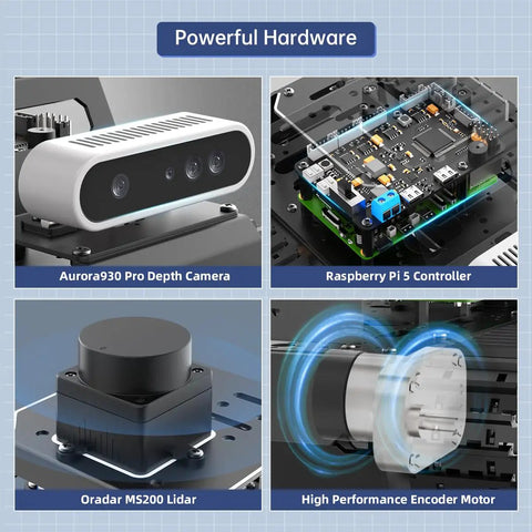 Robot Car Kit With ChatGPT Vision AI Lidar SLAM 3D Depth Camera Tank Chassis For Autonomous Driving And Mapping components