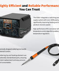 939D Plus Digital Soldering Station With 100W PID Temperature Control kit with soldering iron and box displayed