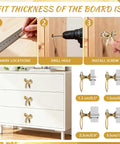Gold Bow Dresser Knobs 4 Pack Zinc Alloy Cabinet Hardware Brushed Brass Drawer Pulls For Kitchen Cabinets And Bedroom Decor Dope Vintage Style Upgrade, gold bow knob on white dresser, 1.38 in screw fit