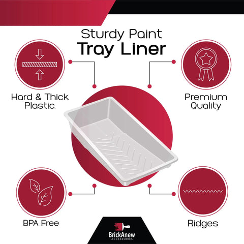 20 Pack 9 Inch Disposable Paint Tray Liners For Roller Trays, Heavy Duty Plastic With Textured Ridges, Easy Cleanup